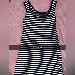 Navy and White Striped Tank Top
